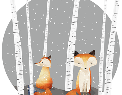Petits renards sous la neige