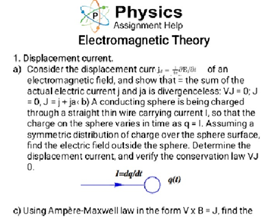 physics Assighnment Help-Electromagnetic theory