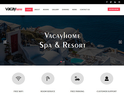 VacayHome- Free Hotel & Resort HTML5 Website Template