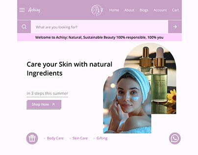 Achisy - A Natural Skin care brand prototype