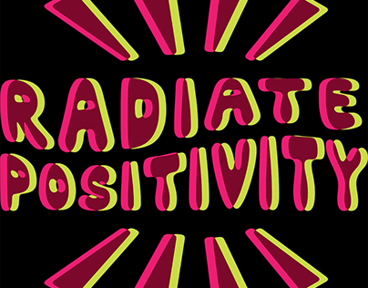 Radiate Positivity Colorful Quote Glitched