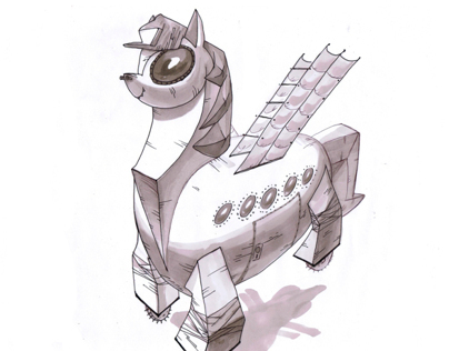 Trojan pony. Sketching.
