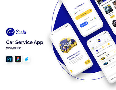 Carlo - Car Service App UI UX Design and Prototype