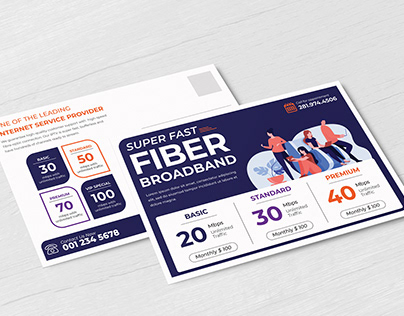 Internet Broadband Promotion Postcard Template