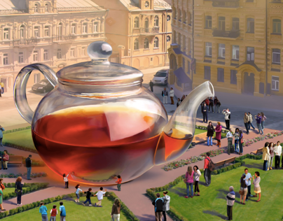 The huge tea pot