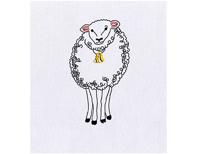 FUZZY AND ENDEARING SHEEP EMBROIDERY DESIGN