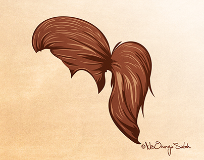 Digital Drawing: Ponytail Hairstyle 🧡