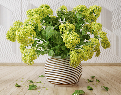 Flower Vase,Modelled ,Vray render