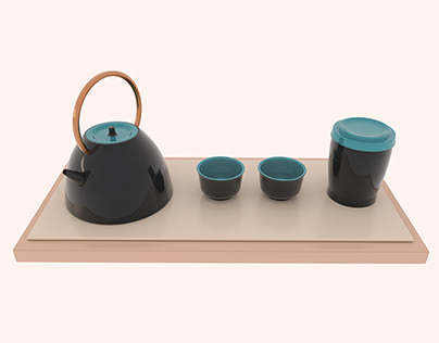 Japanese Tea Set (3D Modeling)