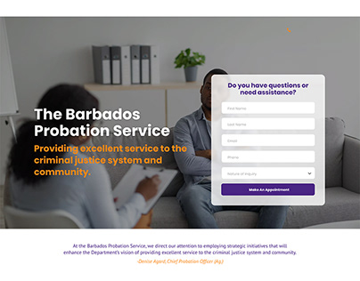 Barbados Probation Service Website Design