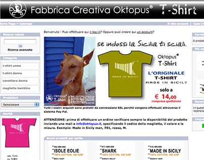 T Shirt Oktopus, original MADE IN SICILY