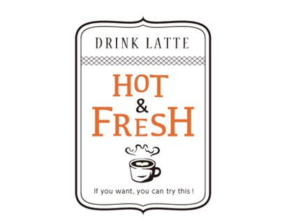 NAME CARD ” Drink latte hot & fresh “