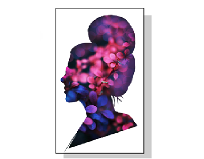 A silhouette of woman with flower inside