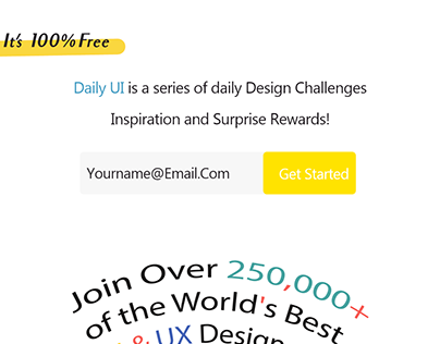 Redesign Daily UI Landing Page 100