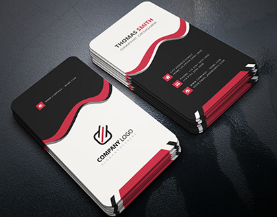 Vertical Business Card Template Design