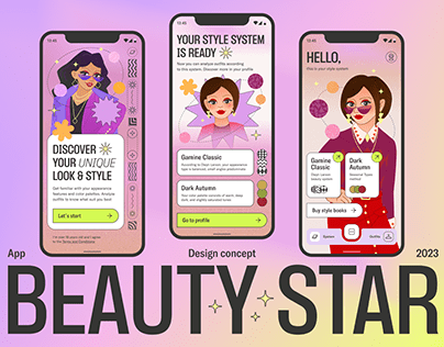 Beauty Star. Mobile app concept for personal styling