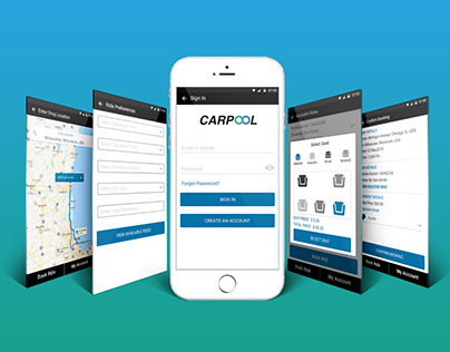 CARPOOL- Concept design for Carpooling iOS App