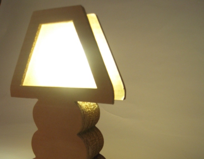 Handmade Cardboard Lamp, from recycled cardboard boxes