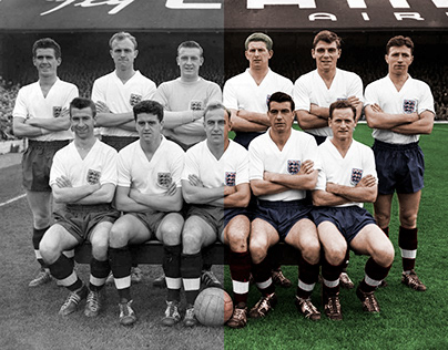 England National Team 1958 - Colorization