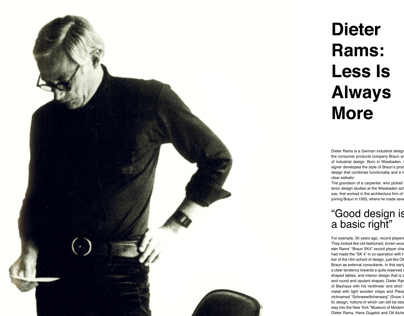 Magazine Layout Design: Dieter Rams