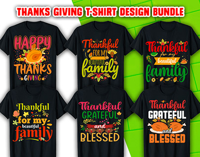 Thanks Giving T-shirt designs Bundle