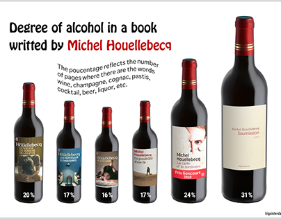 Degree of alcohol in a book writted by Houellebecq