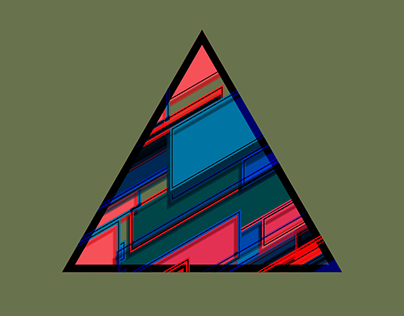 Creative triangle and rectangle with random colors