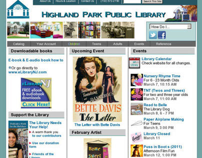 Highland Park Public Library website
