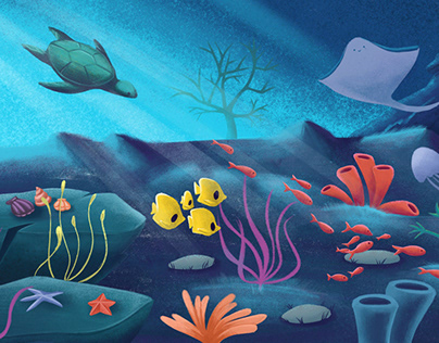 Children's illustration «Undersea world»