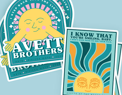Avetts At The Beach Stickers