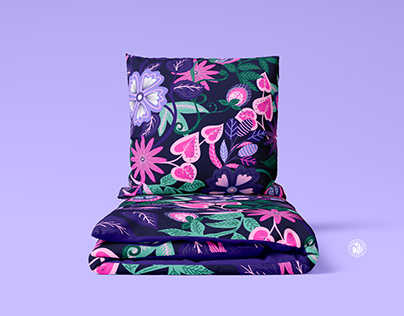 Floral vector seamless pattern in violet