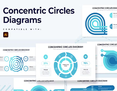 Concentric Circles Diagram Illustrator Infographic