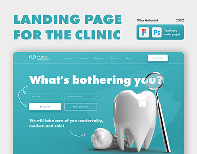 Landing page for the clinic