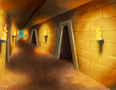 Level concept art - Pyramid hallways