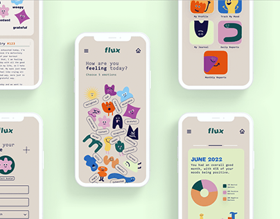 FLUX: Mood Tracking & Journalling | Mobile App Design