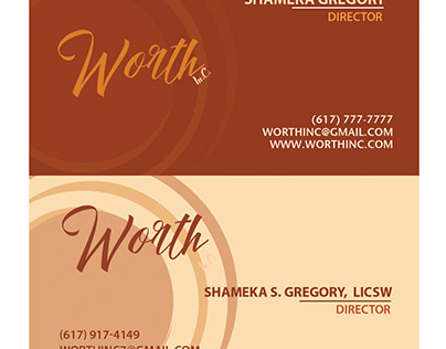 Worth Inc. Business Card Design