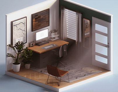 Isometric room animation