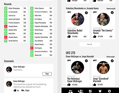 Figma UFC App Mock Up