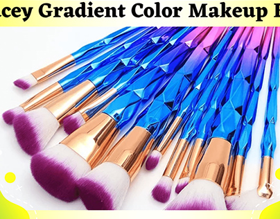 Rose Gold Color Makeup Brush Set