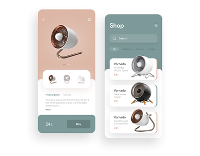 UX / UI Design for shop app