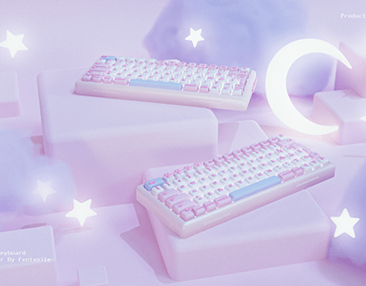 Pink Keyboard /3D Product design & display