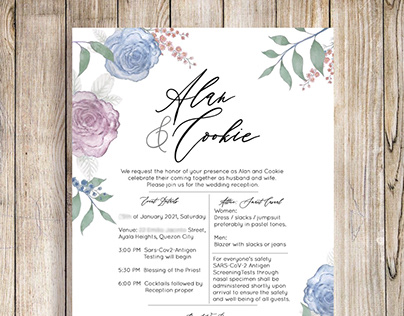 Watercolor Painted wedding invitations