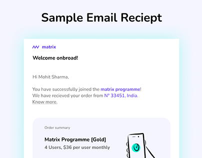 Sample Email Reciept