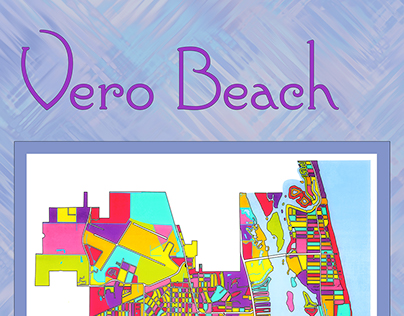 Vero Beach, Florida decorative map/poster