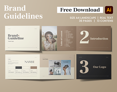 Project thumbnail - Aesthetic Brand Guideline | Free For You