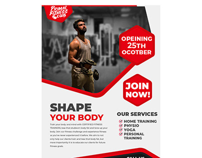 Flyer for a fitness club