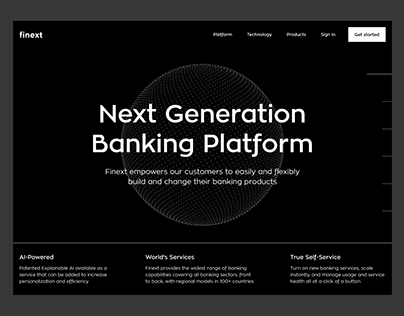 Project thumbnail - Banking platform landing page