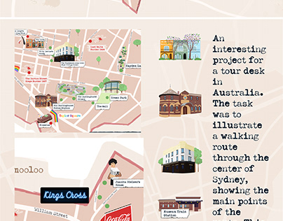 Illustrated map for a Walking Tour