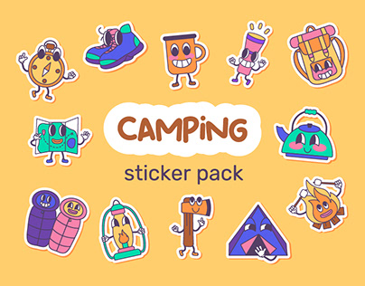 Camping sticker pack