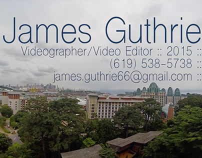 James Guthrie - Video Demo Reel - August 1st, 2015
